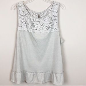 Women sleeveless lace top/blouse L